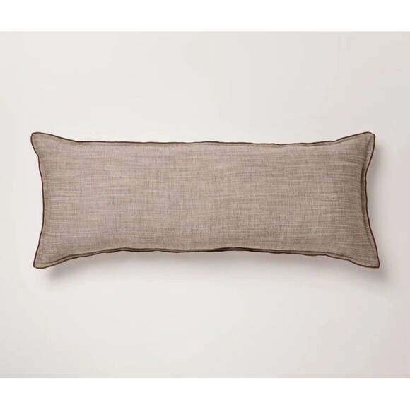 14"x36" Oblong Lumbar Throw Pillow Brown - Hearth & Hand with Magnolia NEW - Picture 1 of 4